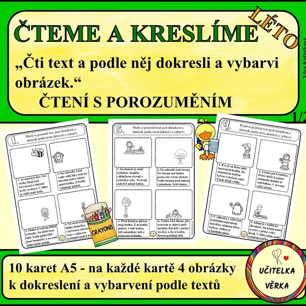 ČTEME A KRESLÍME - LÉTO - čtení s porozuměním 1