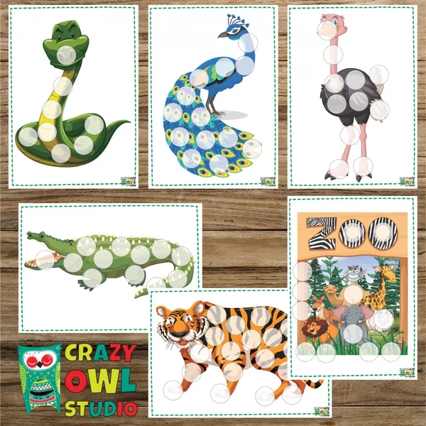 Šablony PET víčka ZOO 1