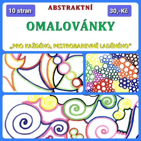 Abstraktní omalovánky pro každého, barevně laděného 1