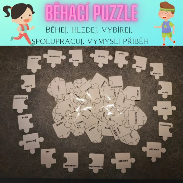 Běhací puzzle - běhej, hledej, vybírej, spolupracuj, vymysli příběh 1