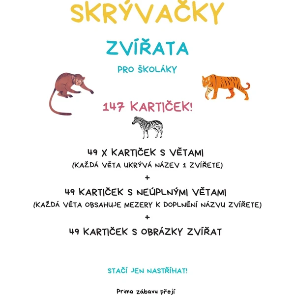 SKRÝVAČKY - ZVÍŘATA  1