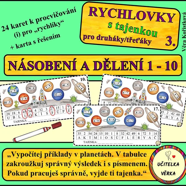 RYCHLOVKY 3. - NÁSOBENÍ A DĚLENÍ 1 - 10 1