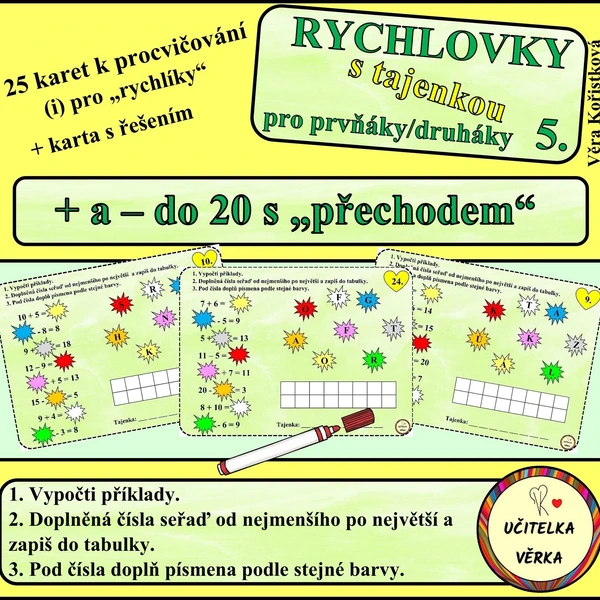 RYCHLOVKY 5. - + a - do 20 s přechodem přes základ 10 - s tajenkou 1