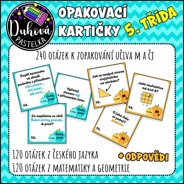 Opakovací kartičky z 5. třídy 1