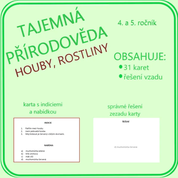 Tajemná přírodověda - 4. a 5. ročník - houby, rostliny 1