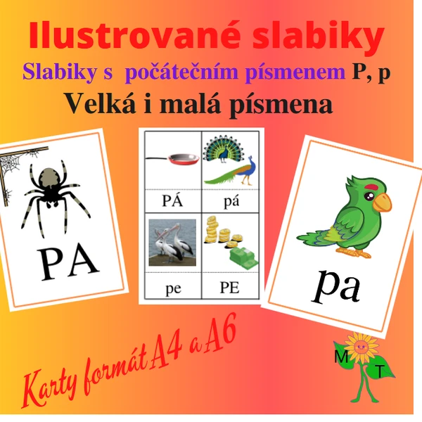 Ilustrované slabiky s písmenem P, p 1
