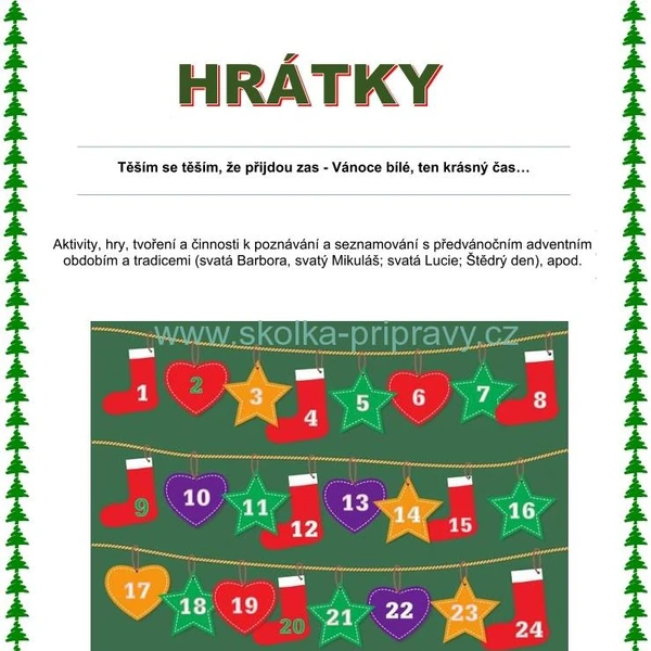 Tématický blok - ADVENTNÍ HRÁTKY...  1