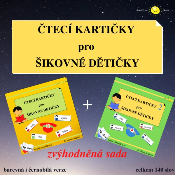 ČTECÍ KARTIČKY PRO ŠIKOVNÉ DĚTIČKY - zvýhodněná sada 1