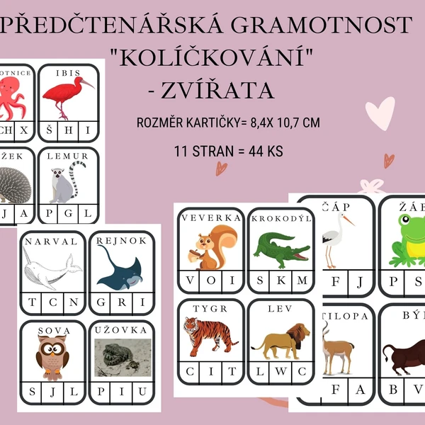Předčtenářská gramotnost - kolíčkování 1
