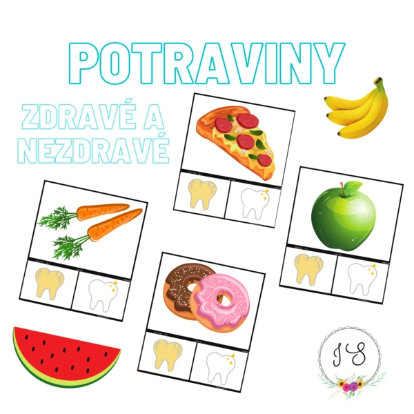 Kolíčkování - zdravé/nezdravé potraviny 1