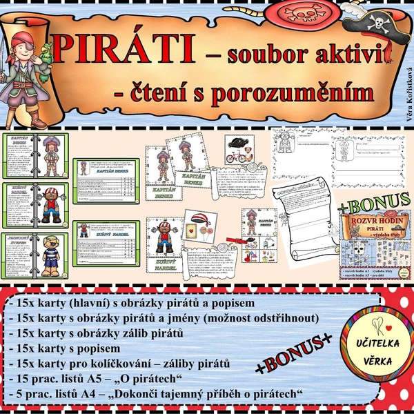 PIRÁTI – soubor aktivit - čtení s porozuměním 1