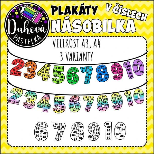  Násobilka v číslech - výzdoba třídy 1