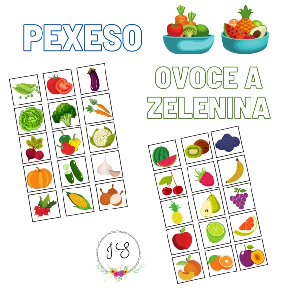Ovoce a zelenina - pexeso 1