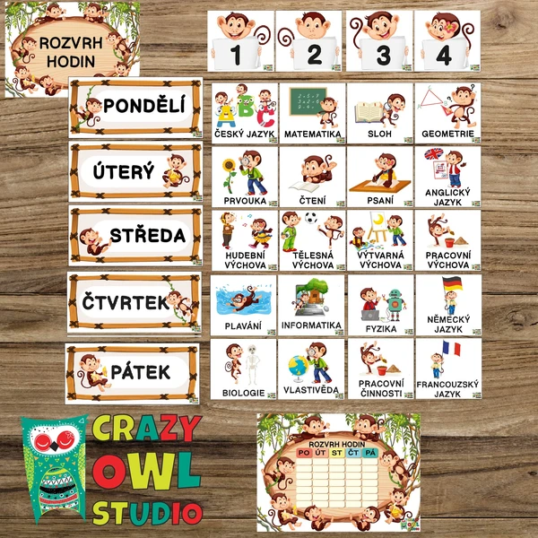OPIČKY – rozvrh hodin 1