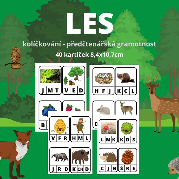 Les - kolíčkování - předčtenářská gramotnost 1