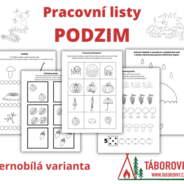 Pracovní listy PODZIM - černobílé 1
