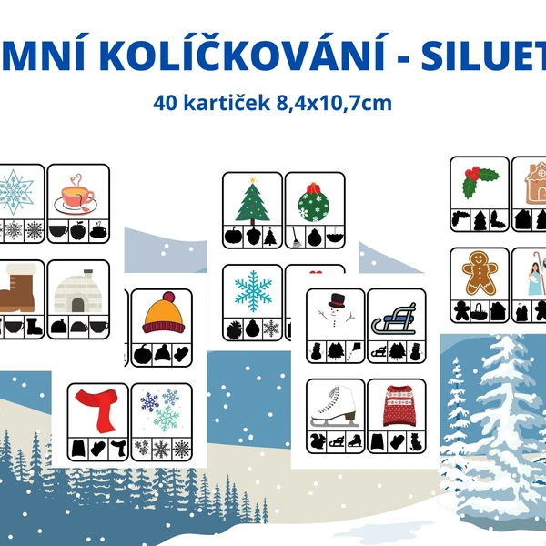 Zimní kolíčkování - siluety 1