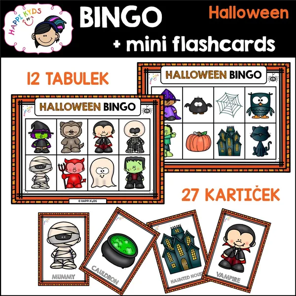 BINGO + mini FLASHCARDS - Halloween 1