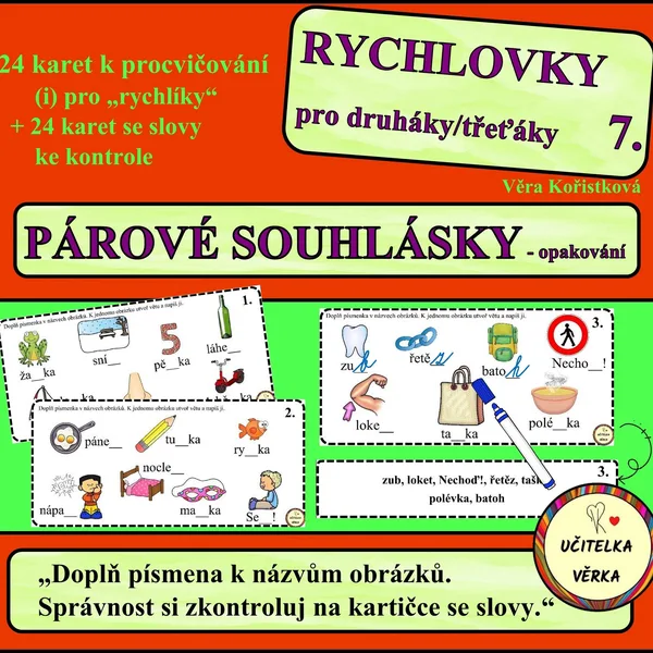 RYCHLOVKY 7. - PÁROVÉ SOUHLÁSKY - opakování 1
