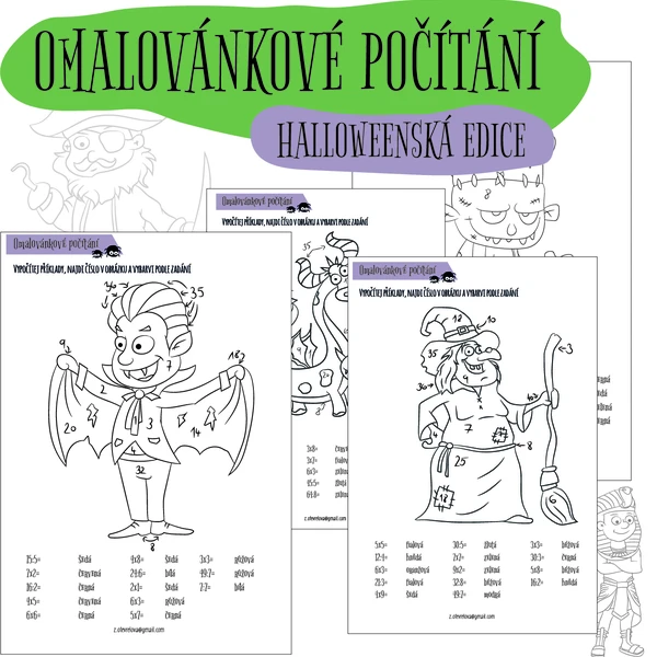 Omalovánkové počítání - Halloweenská edice 1
