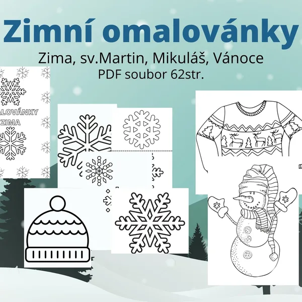 Zimní omalovánky 1