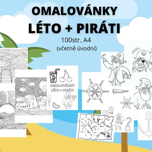 Léto a piráti omalovánky 1