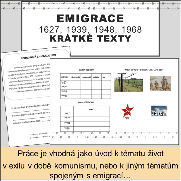 Texty k tématu emigrace/exil - 2. stupeň ZŠ 1