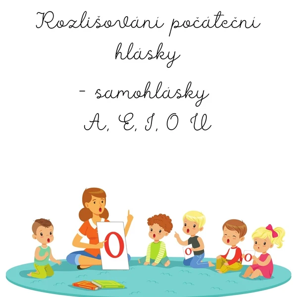 Rozlišování počáteční hlásky - A,E,I,O,U (barevné) 1