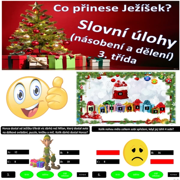 Co přinese Ježíšek? Slovní úlohy (násobení a dělení) 1