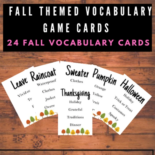 Fall Vocabulary | Sada kartiček | Guessing game 1