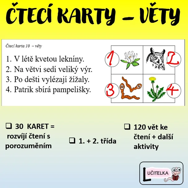 Čtecí karty - věty  1