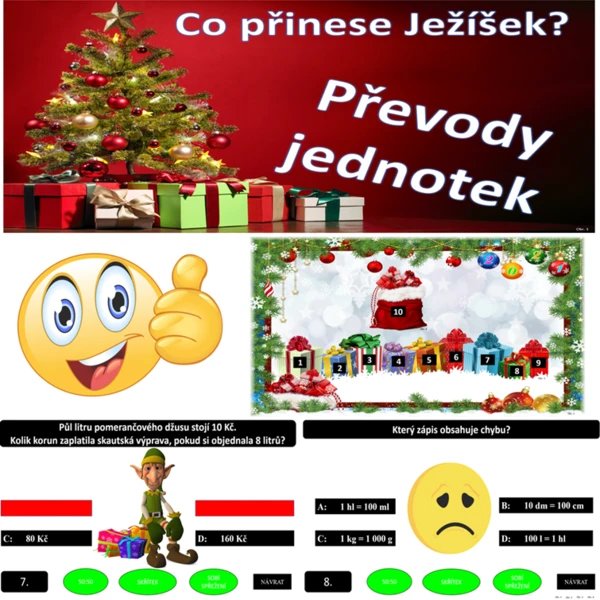 Co přinese Ježíšek? Převody jednotek 1