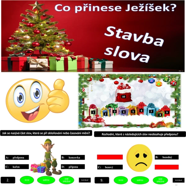 Co přinese Ježíšek? Stavba slova - kořen, předpona, přípona, koncovka 1