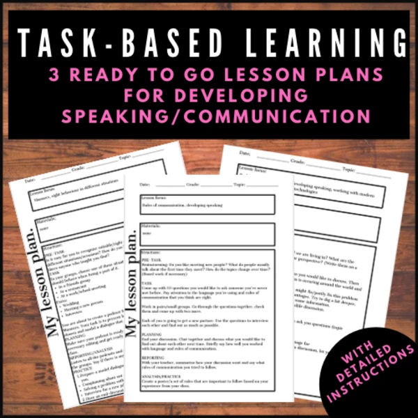 Task-based learning | Set 3 plánů hodin | Rozvoj komunikačních dovedností 1