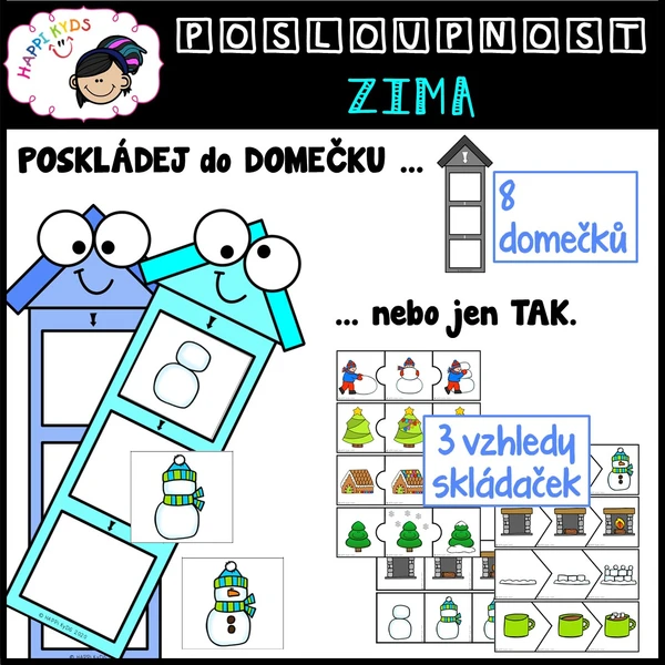 DĚJOVÁ POSLOUPNOST - Zima - skládačky a podložky 1
