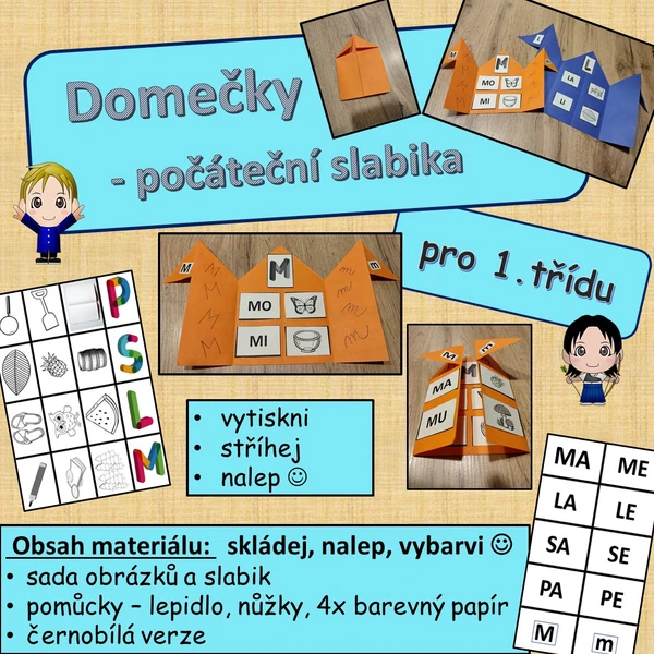 Domečky - počáteční slabika 1