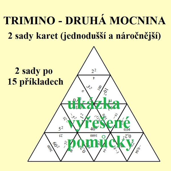 Trimino - druhá mocnina - 2 sady 1