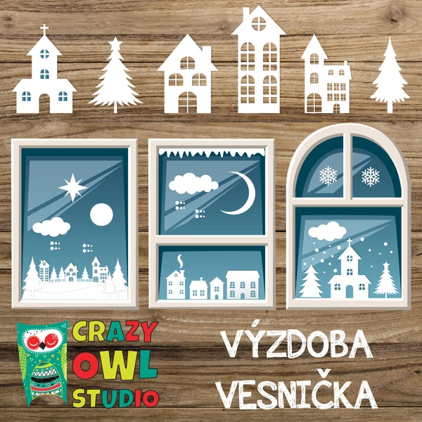 ŠABLONY – zimní vesnička 1
