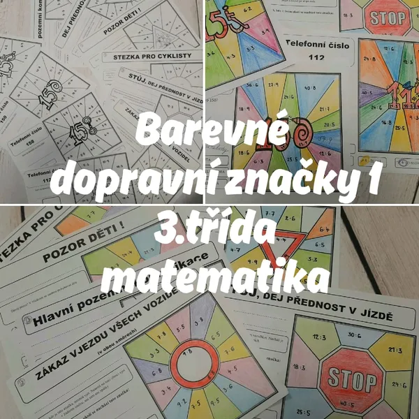 Barevné dopravní značky 3. třída - matematika, prvouka 1