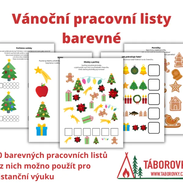 Vánoční pracovní listy barevné 1
