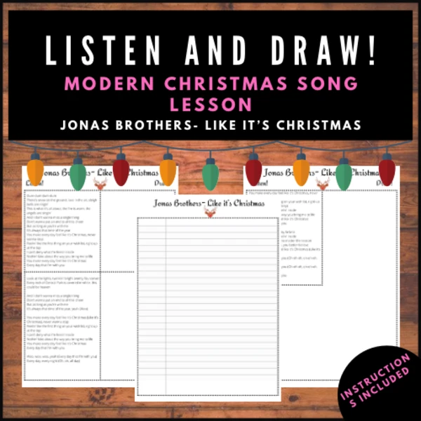 Modern Christmas song | Listen and Draw | Fun Christmas activity 1