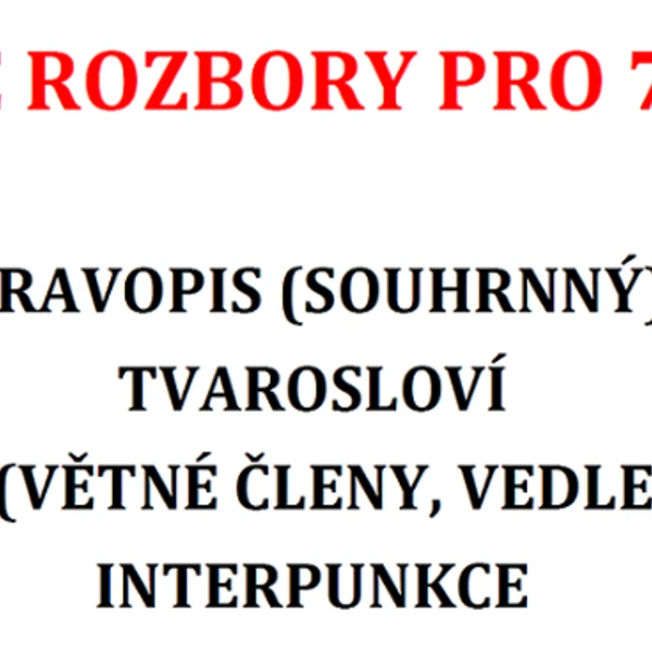 JAZYKOVÉ ROZBORY PRO 7. ROČNÍK 1