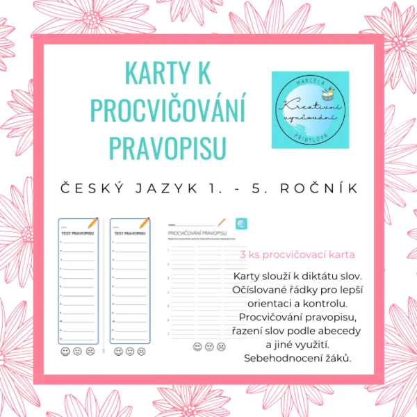 Karty k procvičování pravopisu 1