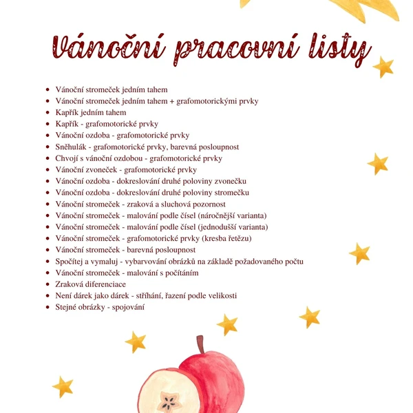 Vánoční pracovní listy 1
