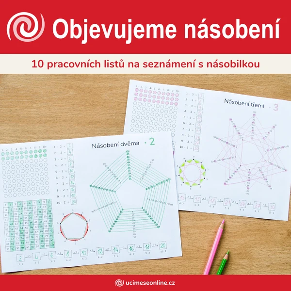 Objevujeme násobení - 10 pracovních listů, malá násobilka, násobky do 100 1
