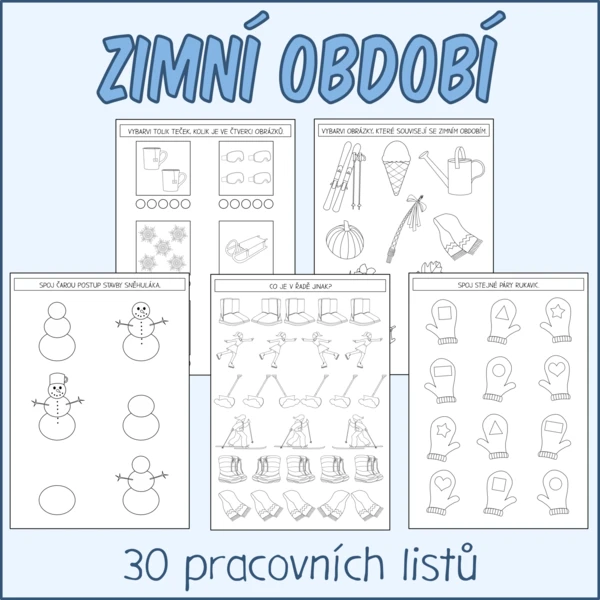 Zima - pracovní listy 1