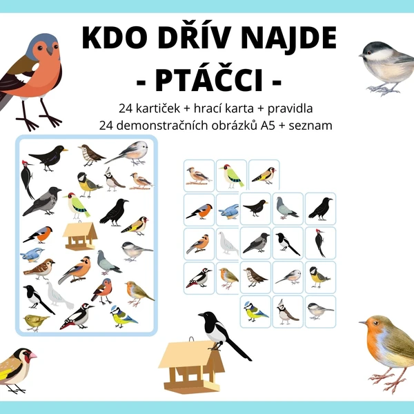 Kdo dřív najde + demonstrační obrázky PTÁČCI 1