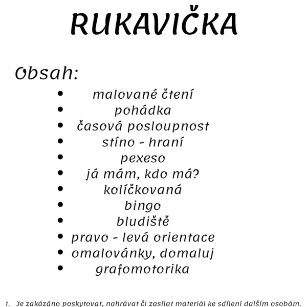 Týden s pohádkou - Rukavička 1