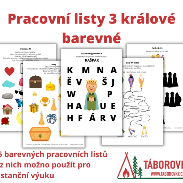 3 králové pracovní listy - barevné 1