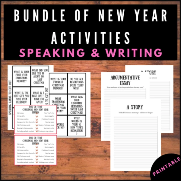 New Year | Set of activities | Speaking & Writing  1